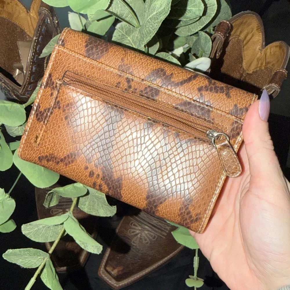Brown Snakeskin-Pattern Wallet
